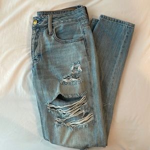 American Eagle Distressed Boyfriend Jeans, Size 0